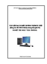 Tài liệu dạy nghề chương trình 70 tiết (dùng cho học sinh THCS thi lấy chứng chỉ nghề phổ thông) nghề tin học văn phòng